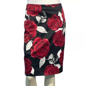 White House Black Market Rose Satin Pencil Skirt